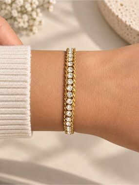 Gold Crystal Tennis Bracelet